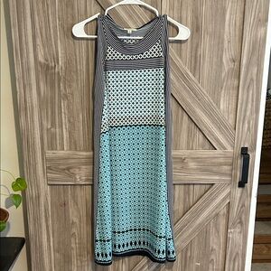 Max Studio Navy and White Geometric Dress